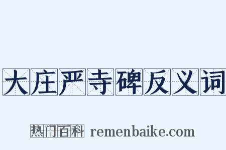 大庄严寺碑反义词是什么意思的图片